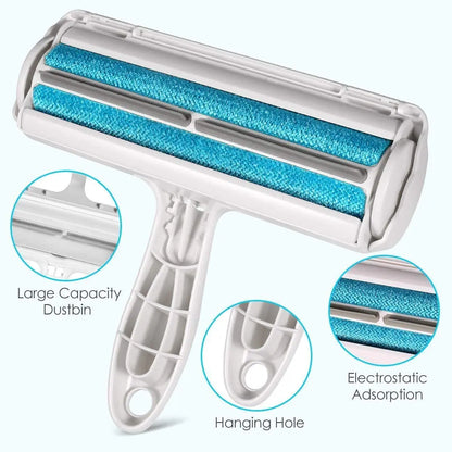 Pet hair remover rolling fur off sofa